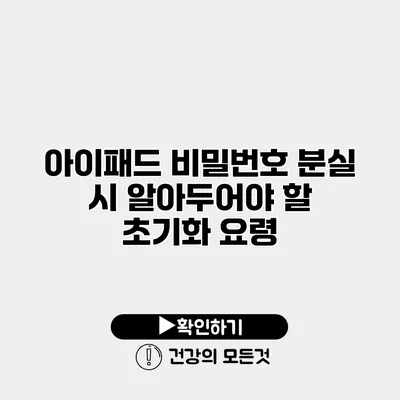 아이패드 비밀번호 분실 시 알아두어야 할 초기화 요령