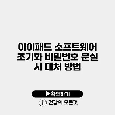 아이패드 소프트웨어 초기화 비밀번호 분실 시 대처 방법