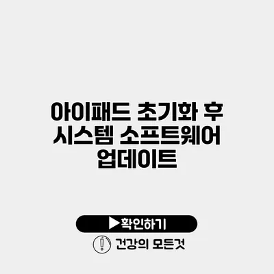 아이패드 초기화 후 시스템 소프트웨어 업데이트