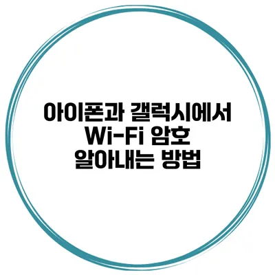 아이폰과 갤럭시에서 Wi-Fi 암호 알아내는 방법
