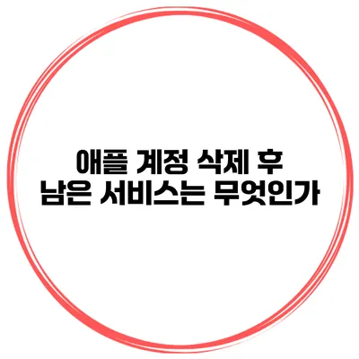 애플 계정 삭제 후 남은 서비스는 무엇인가?