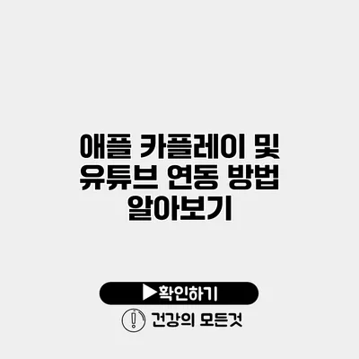 애플 카플레이 및 유튜브 연동 방법 알아보기