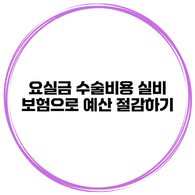 요실금 수술비용 실비 보험으로 예산 절감하기
