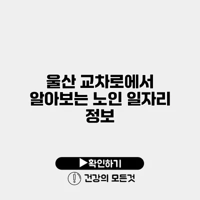 울산 교차로에서 알아보는 노인 일자리 정보
