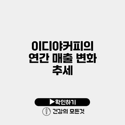 이디야커피의 연간 매출 변화 추세