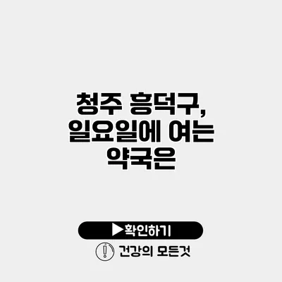 청주 흥덕구, 일요일에 여는 약국은?