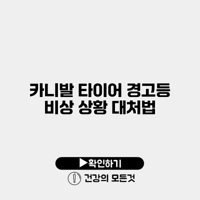 카니발 타이어 경고등 비상 상황 대처법