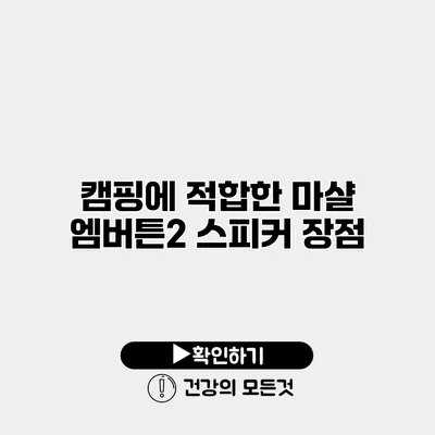 캠핑에 적합한 마샬 엠버튼2 스피커 장점