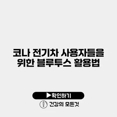 코나 전기차 사용자들을 위한 블루투스 활용법
