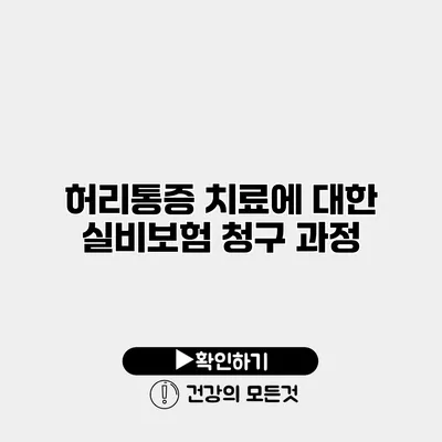 허리통증 치료에 대한 실비보험 청구 과정