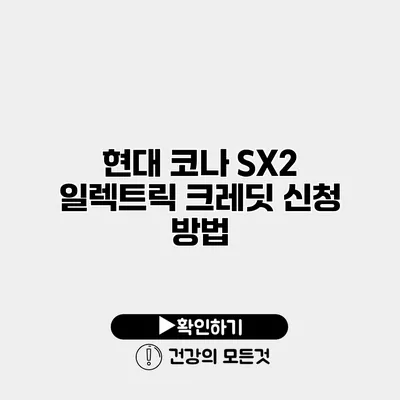 현대 코나 SX2 일렉트릭 크레딧 신청 방법