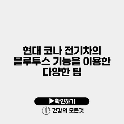 현대 코나 전기차의 블루투스 기능을 이용한 다양한 팁